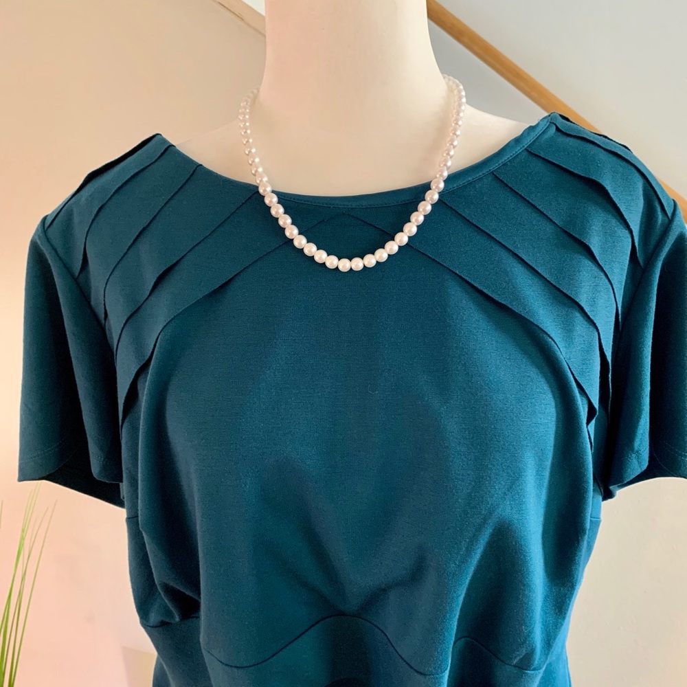 Teal sheath dress from Avenue.